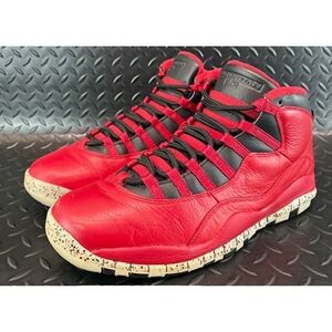Jordan 10 Retro Bulls Over Broadway Red Black 705178-601 Mens sneakers size 10.5